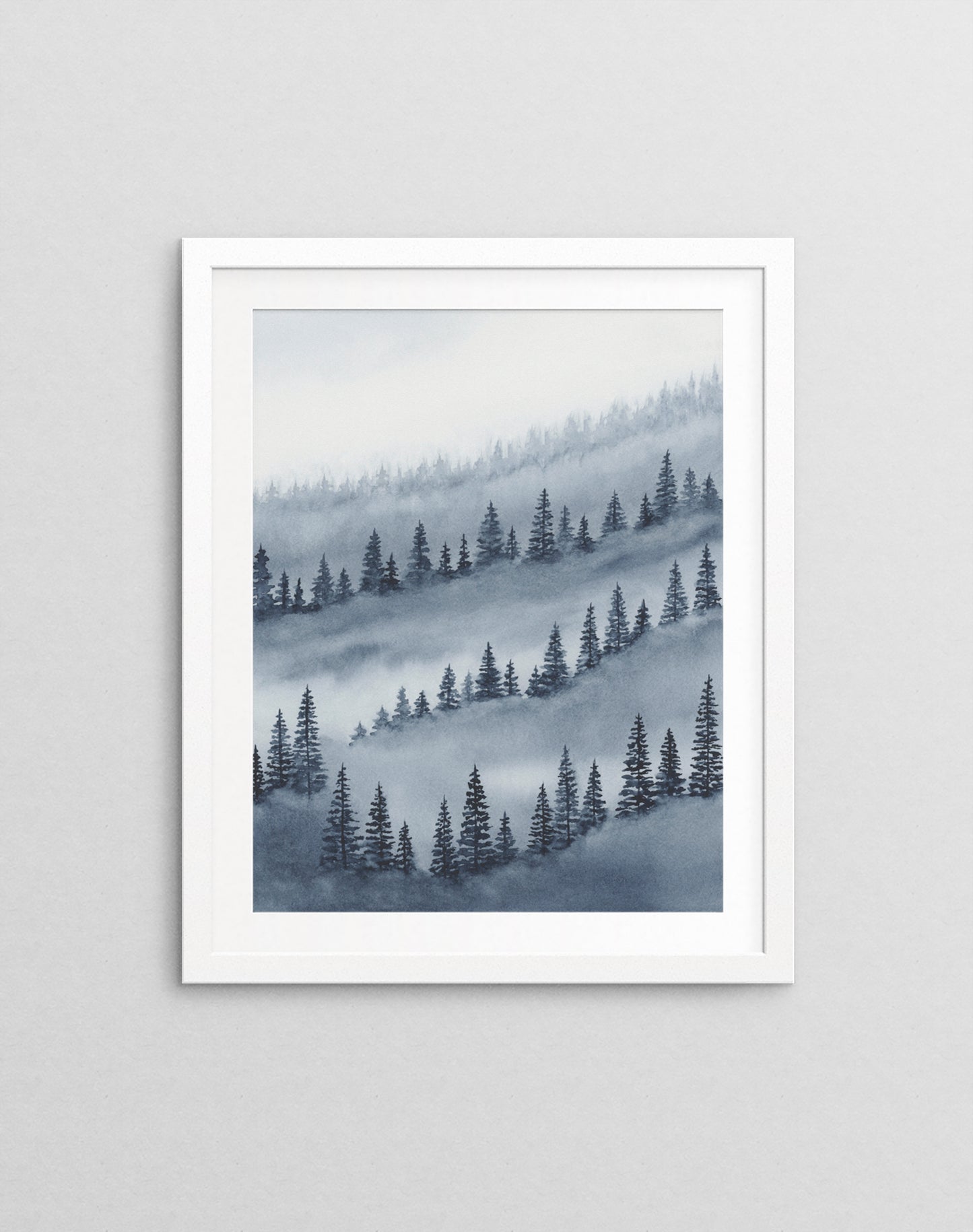 Blue Trees Above the Fog III - Art Print