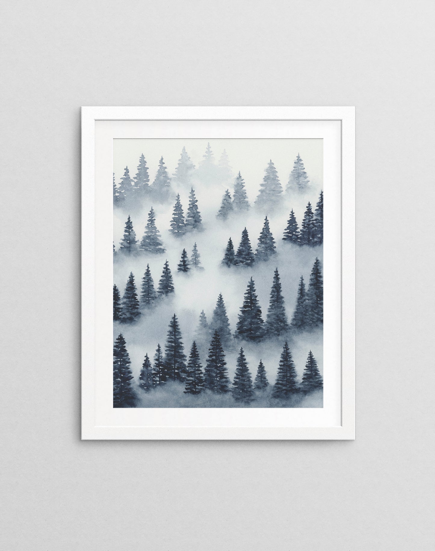 Blue Trees Above the Fog II - Art Print