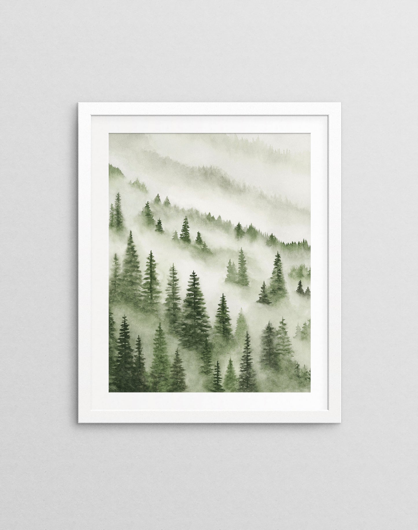 Foggy Forest Green I - Art Print