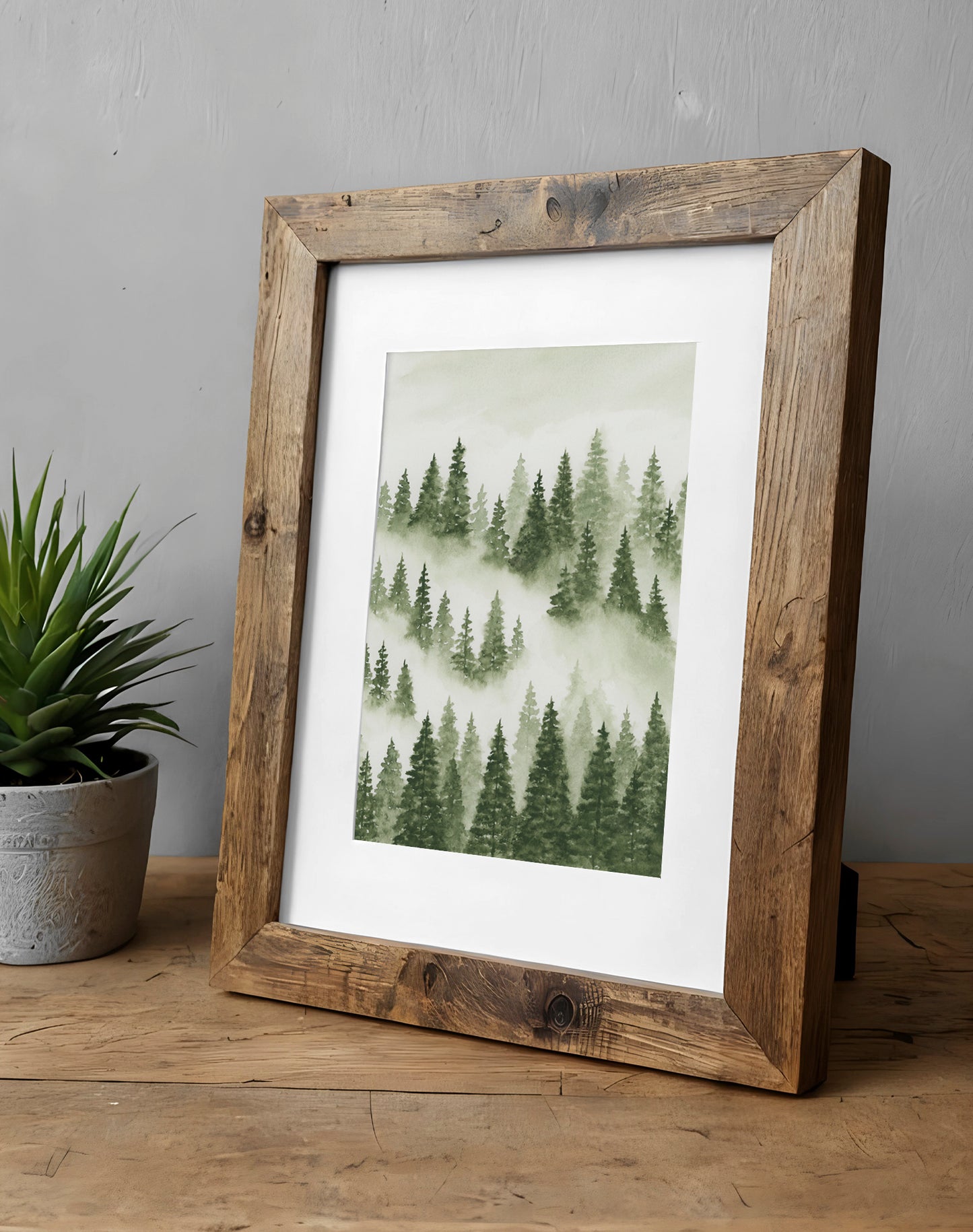 Foggy Forest Green II - Art Print