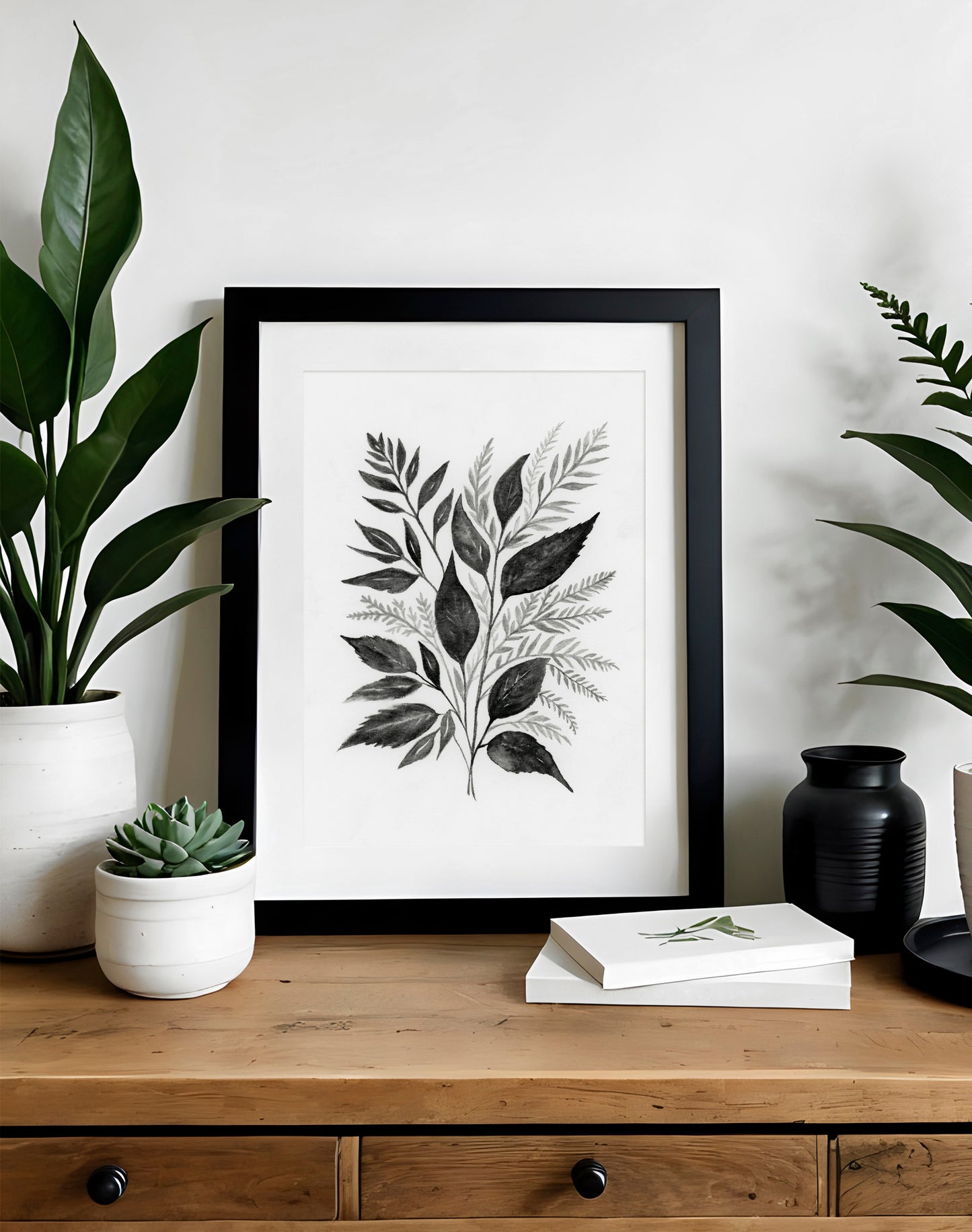 Botanical Black I - Art Print