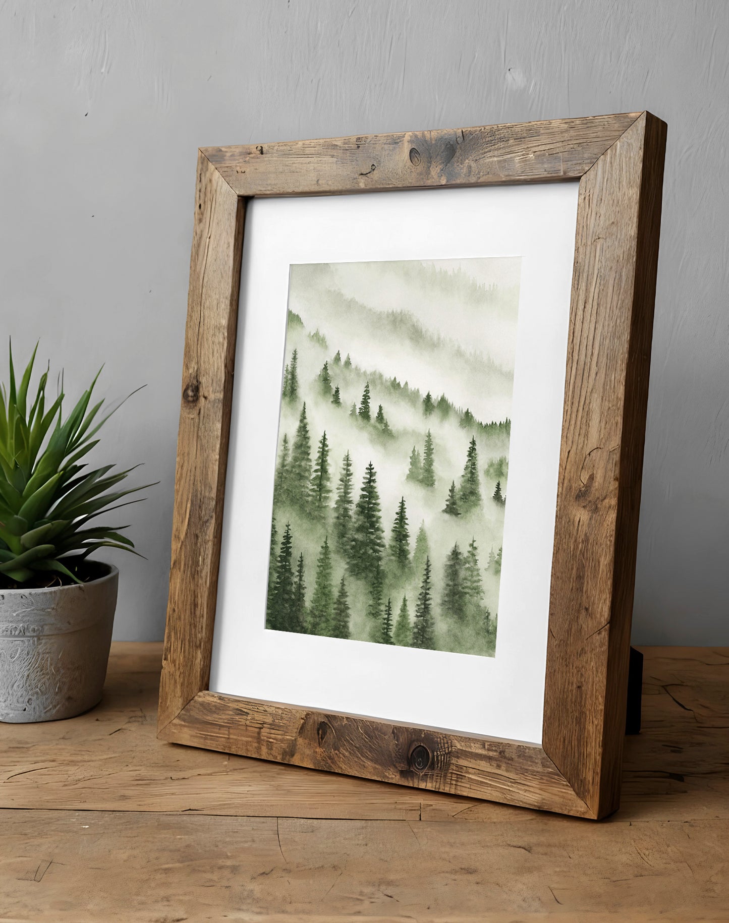 Foggy Forest Green I - Art Print