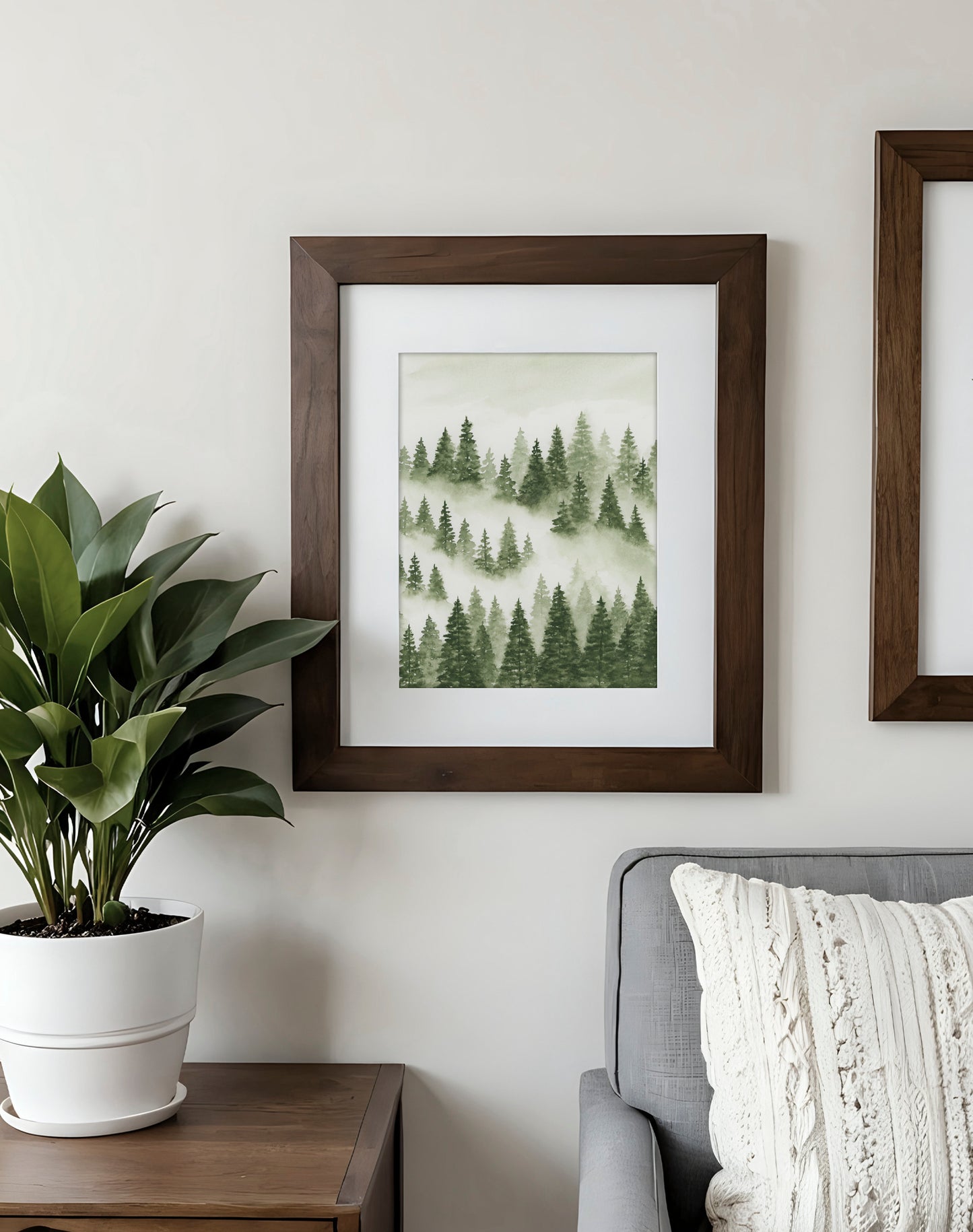 Foggy Forest Green II - Art Print