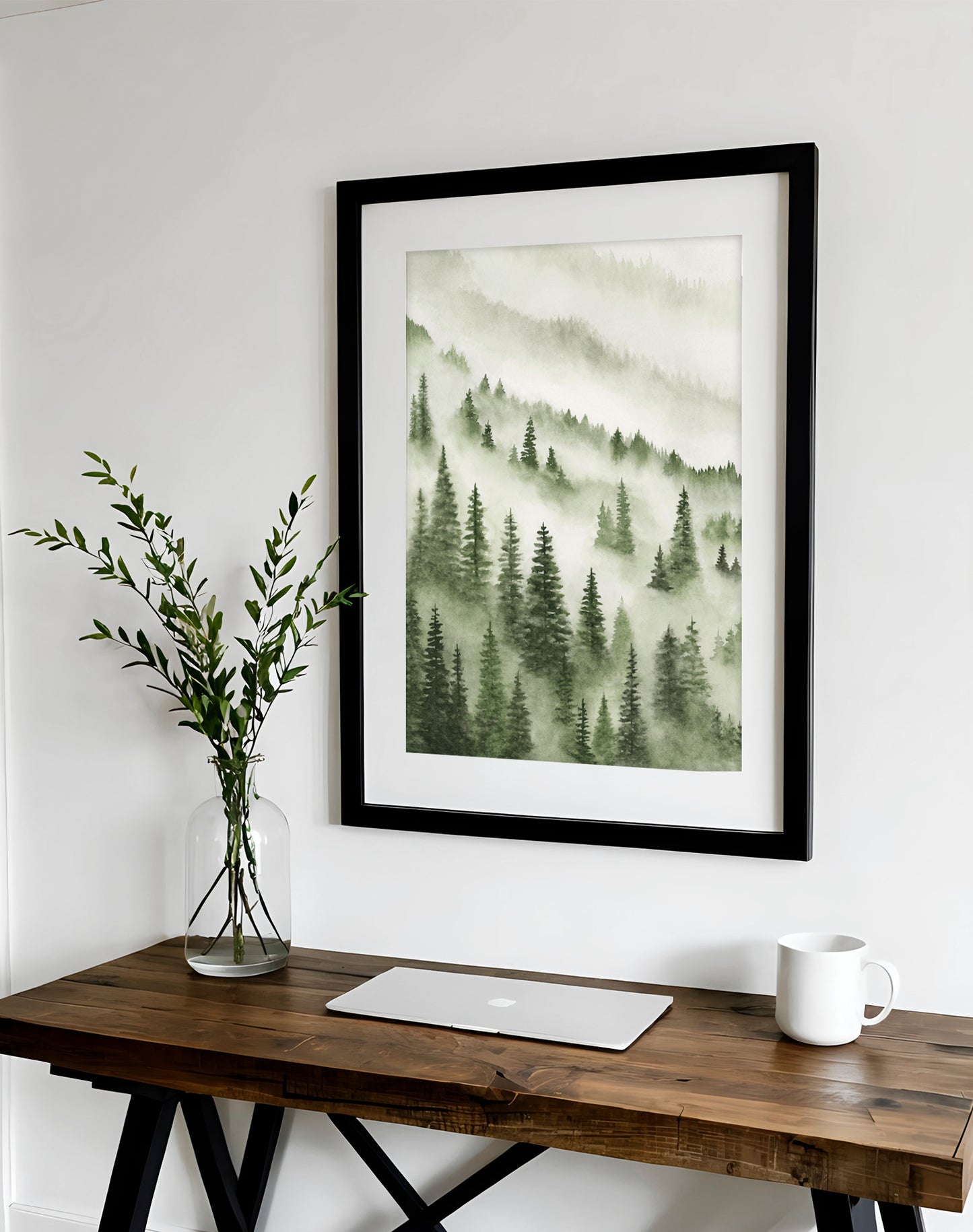 Foggy Forest Green I - Art Print