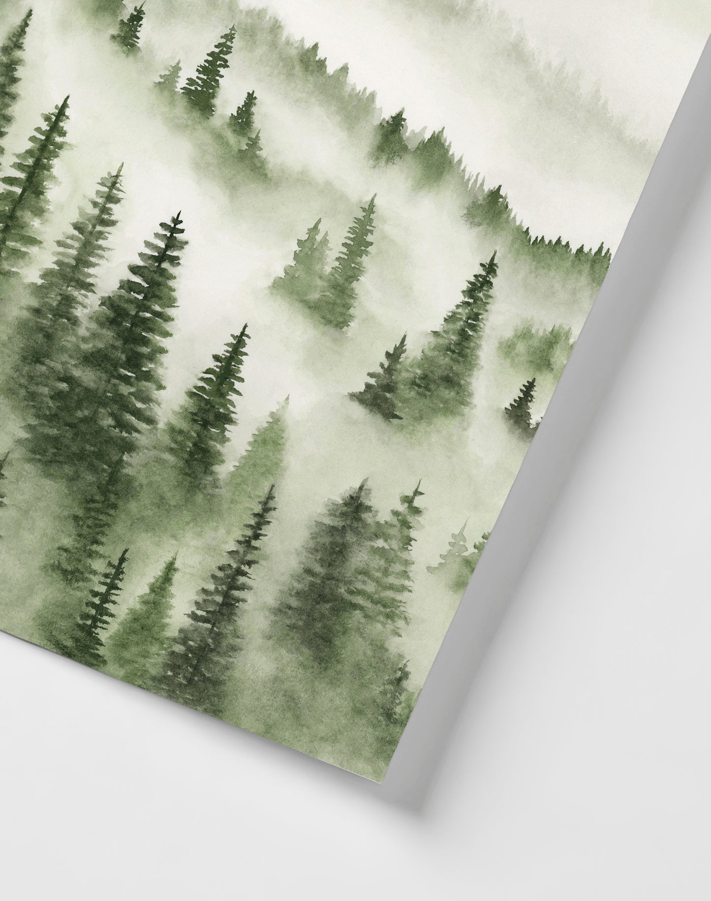 Foggy Forest Green I - Art Print