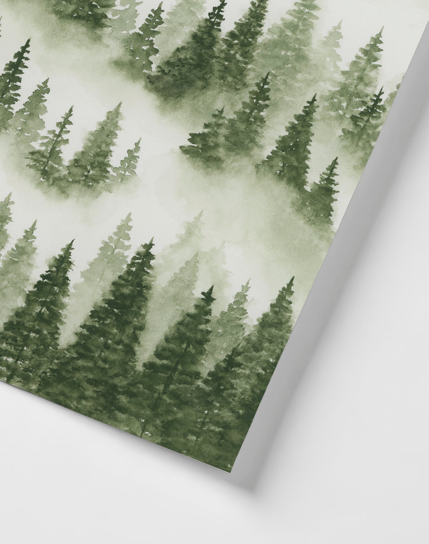 Foggy Forest Green II - Art Print