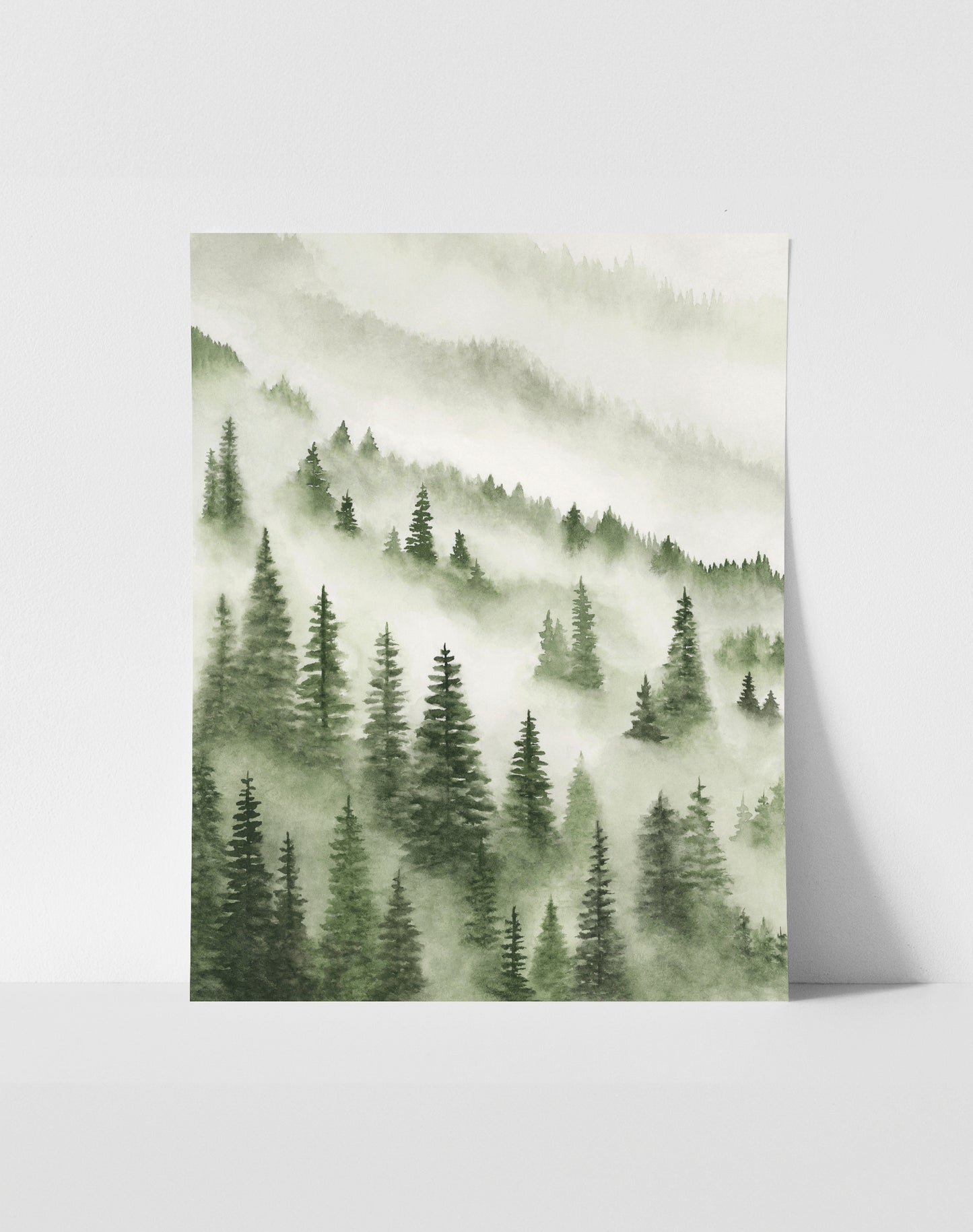 Foggy Forest Green I - Art Print