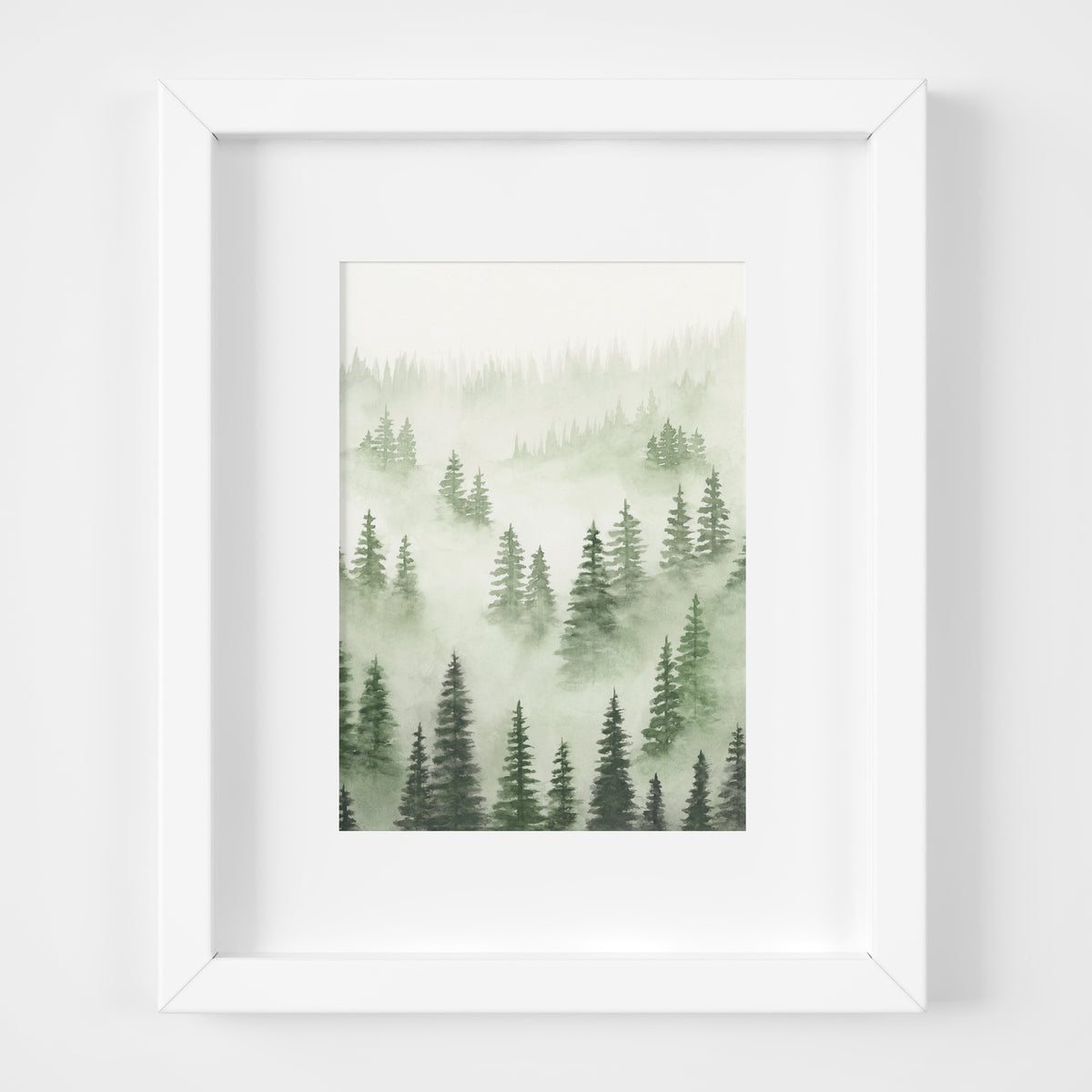 Green Trees Above The Fog III - Original Art – Rachel Elise Art