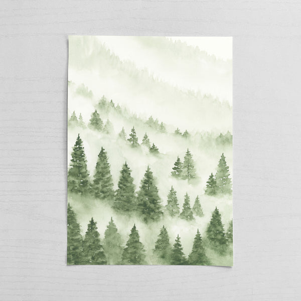 Foggy Forest Green I - Original Art