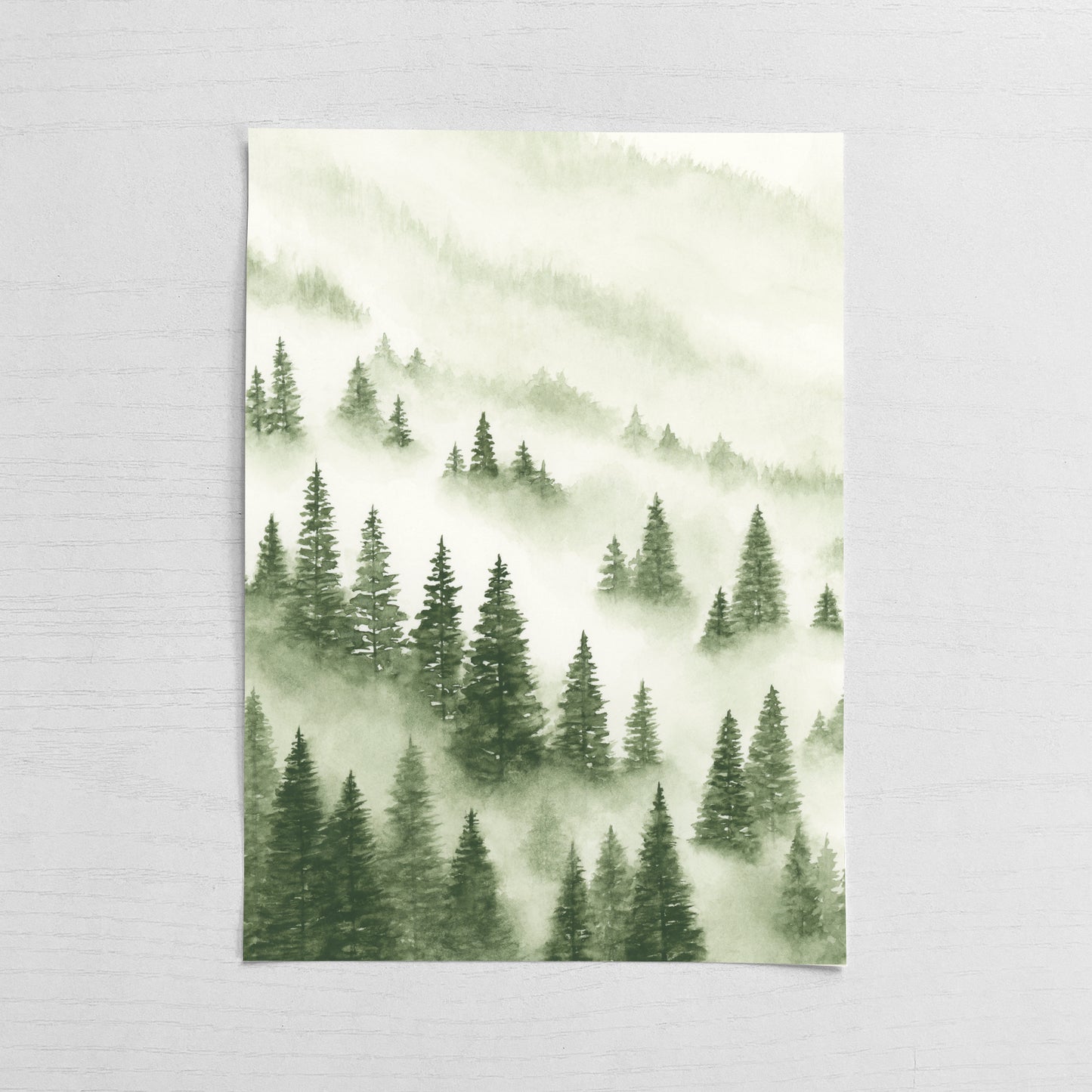 Foggy Forest Green I-II - Original Art