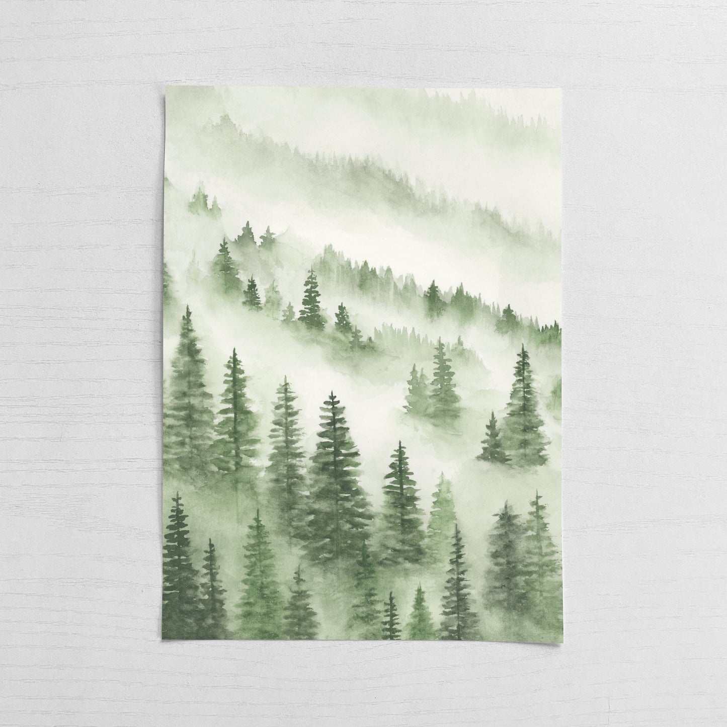 Green Trees Above The Fog I - Original Art